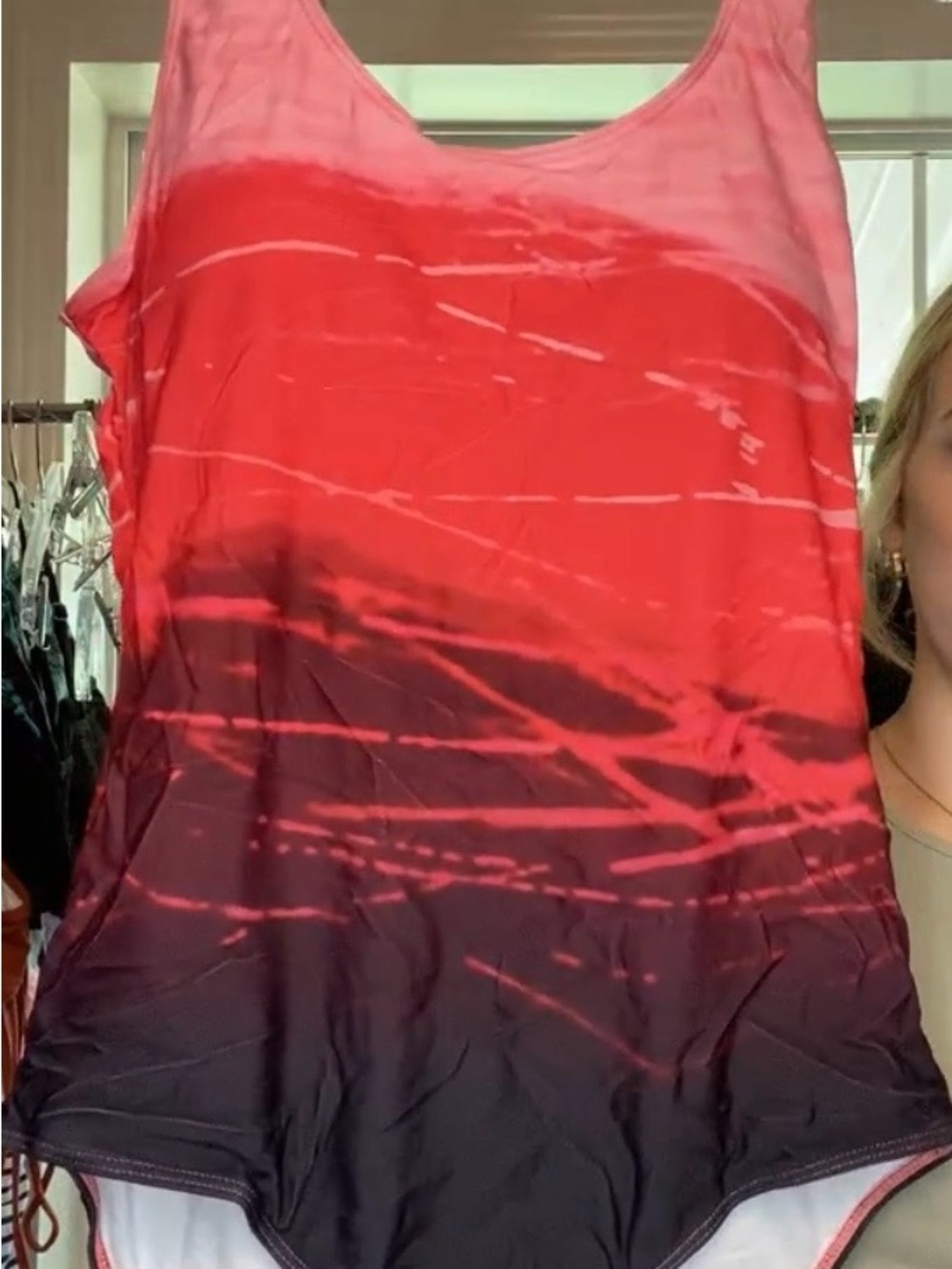 Red to Black Ombre Tank Top